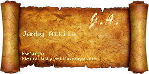 Janky Attila névjegykártya